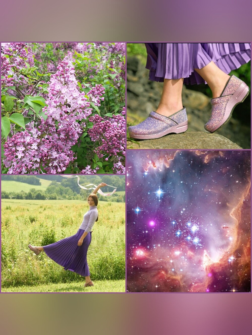Lilac Dansko Glitter Pro Clog Purple Sparkling Fairycore Festival Boho Bling 💜 - Picture 4 of 16